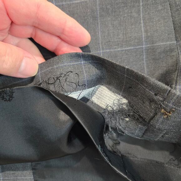 Lauren Ralph Lauren Wool Blazer Sports Coat Men's 44L Two Button Gray Plaid - Picture 8 of 15